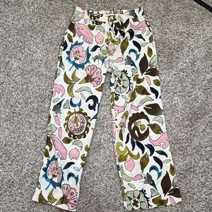 Joie Wide Leg Stretch Pants Floral Pink Green Blue size Small